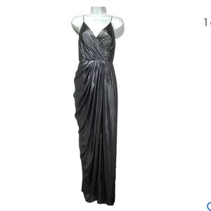 Vera Wang Silver Metallic Bridesmaids Dress Size 2